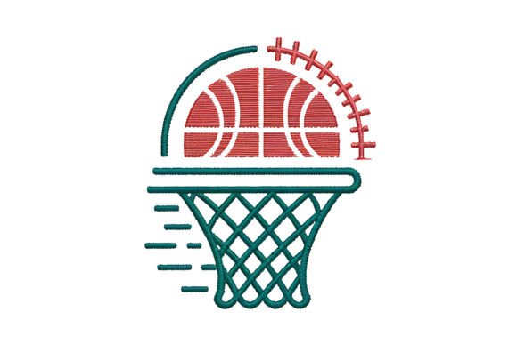 Basketball Hoop Embroidery Sports Design
