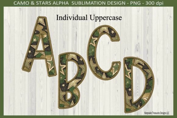 Camouflage Meets Whimsy: A Designer’s Take on Camo Stars Faux Embroidery Alphabet