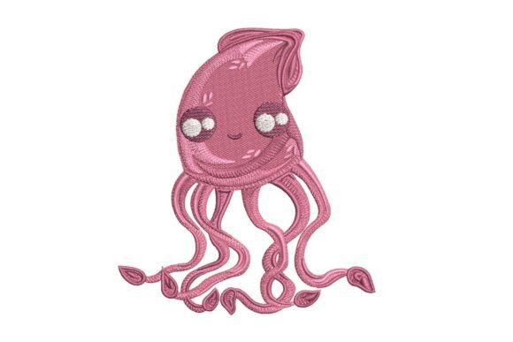 Kawaii Squid Embroidery: A Seasonal Stitching Gem