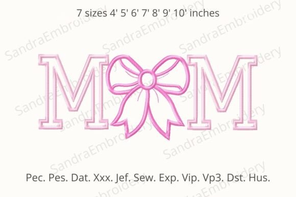 Mom Embroidery Design with Bow: A Designer’s Review for Business Use